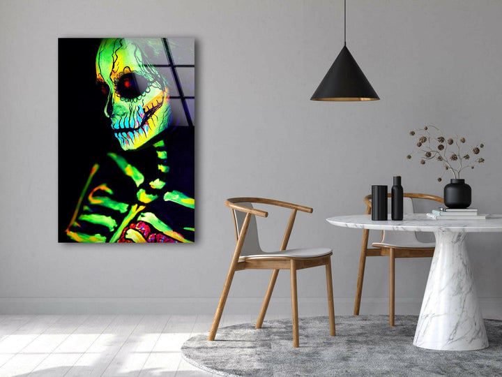 Neon Skeleton Tempered Glass Wall Art - MyPhotoStation