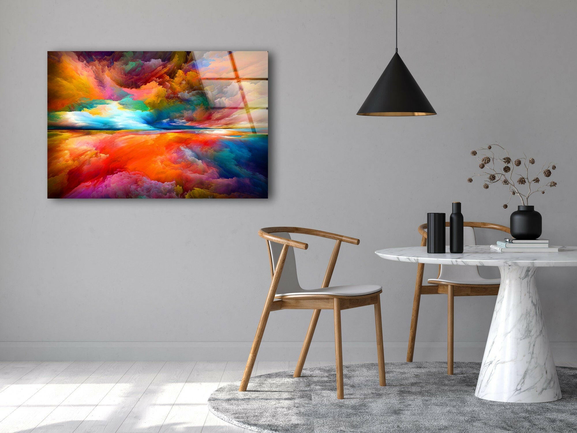 Abstract Clouds Tempered Glass Wall Art