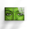 Ecology Concept Woman Face Tempered Glass Wall Art