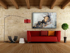 Grey Golden Marble Tempered Glass Wall Art