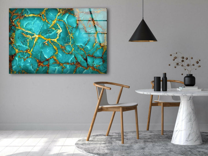 Luxuriöser Marmor mit goldenen Adern, Glaswandkunst