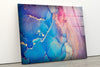 Pink and Blue Abstract Tempered Glass Wall Art
