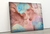 Alcohol Ink Abstract Marble Tempered Glass Wall Art