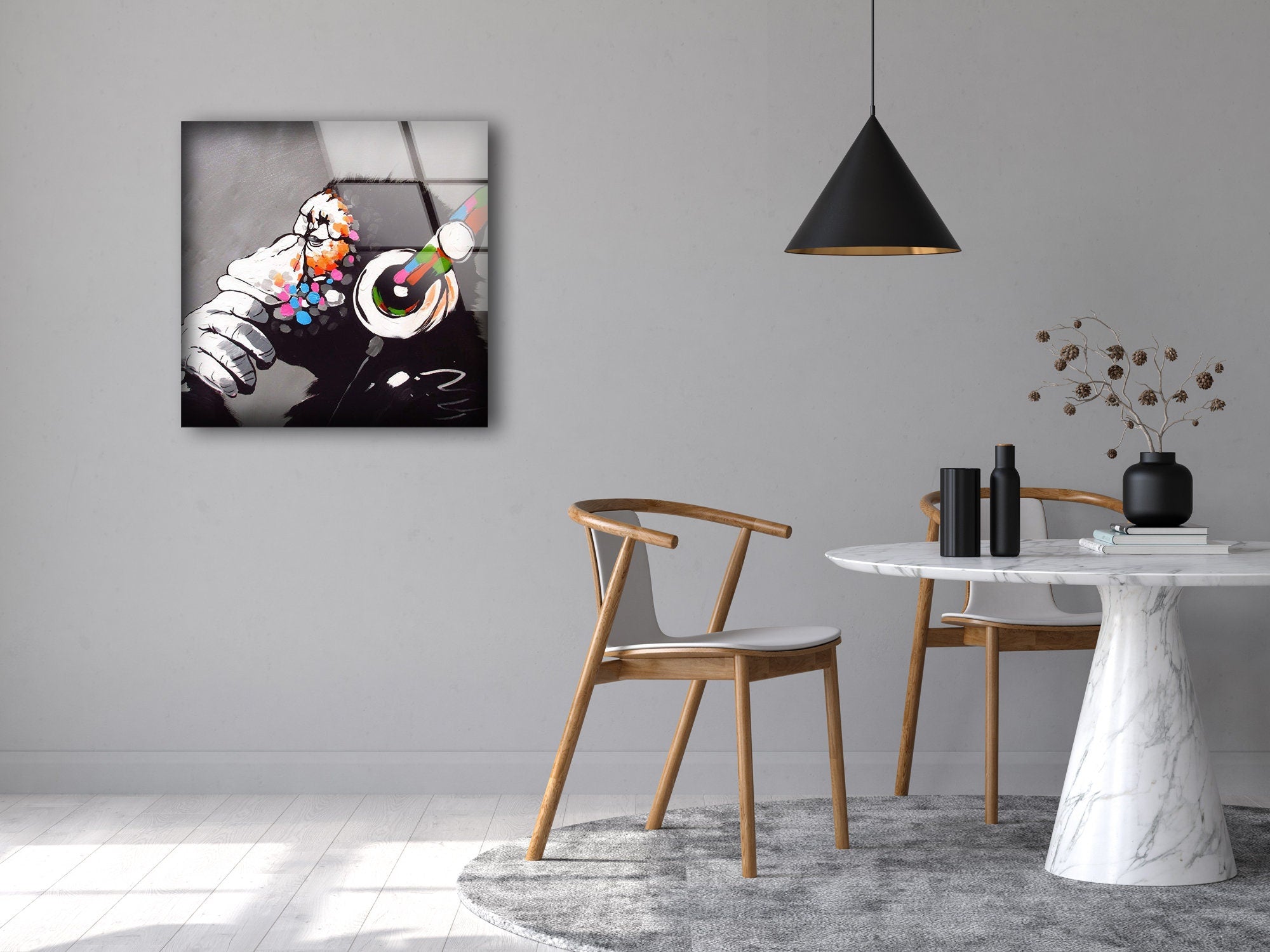 Cool Decoravite Monkey Tempered Glass Wall Art