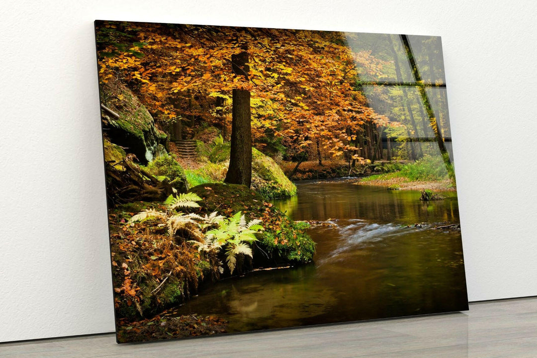 Stunning large landscape wall art of Lagoa do Fogo, where mountains meet the sky and pristine waters.
