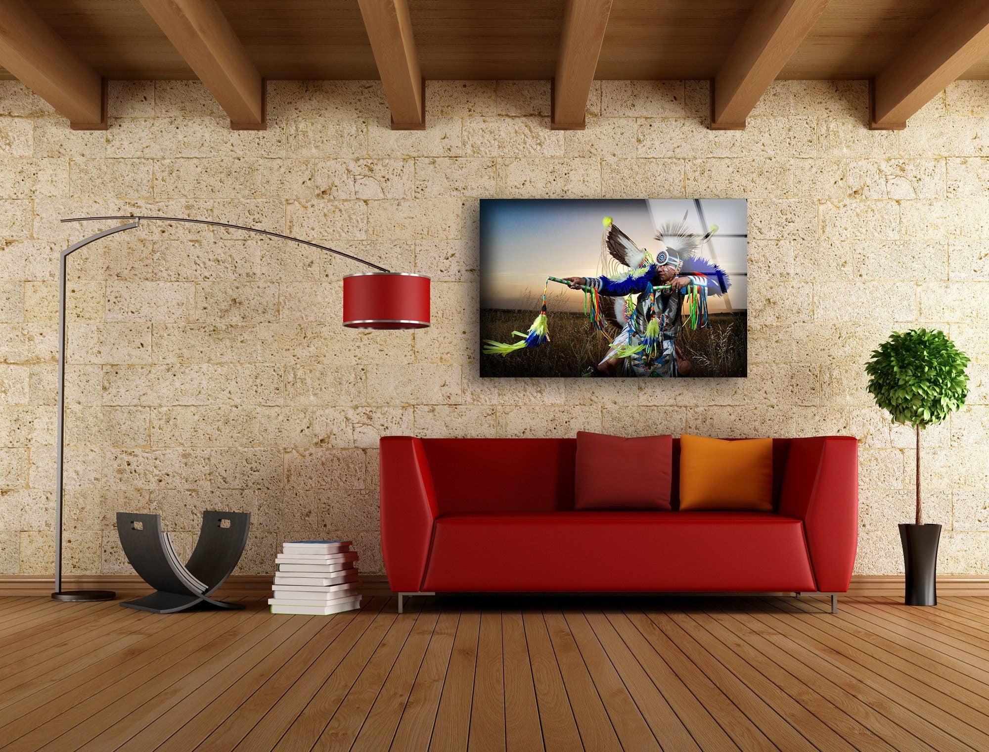 Native American Tempered Glass Wall Art
