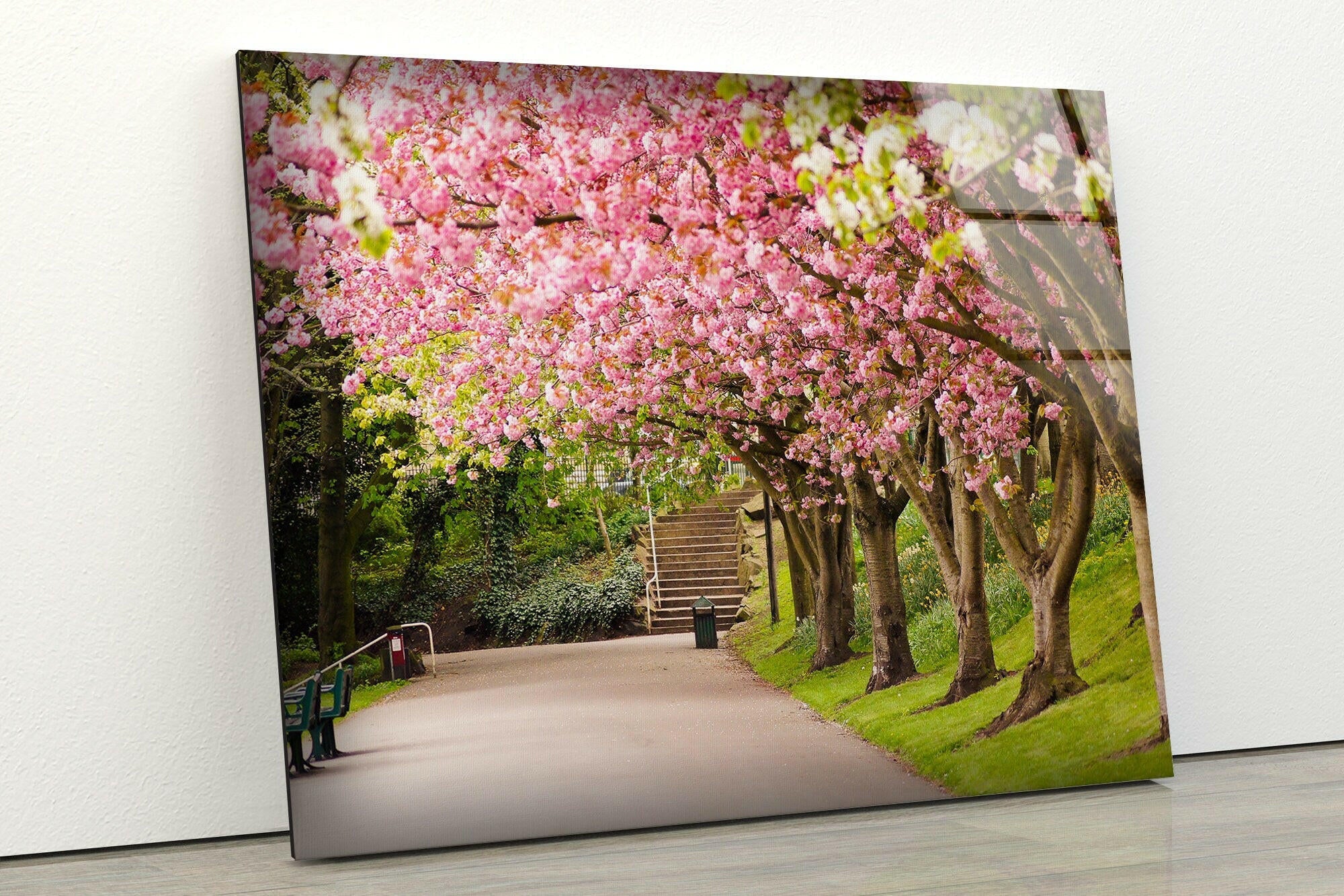 Spring View Tempered Glass Wall Art