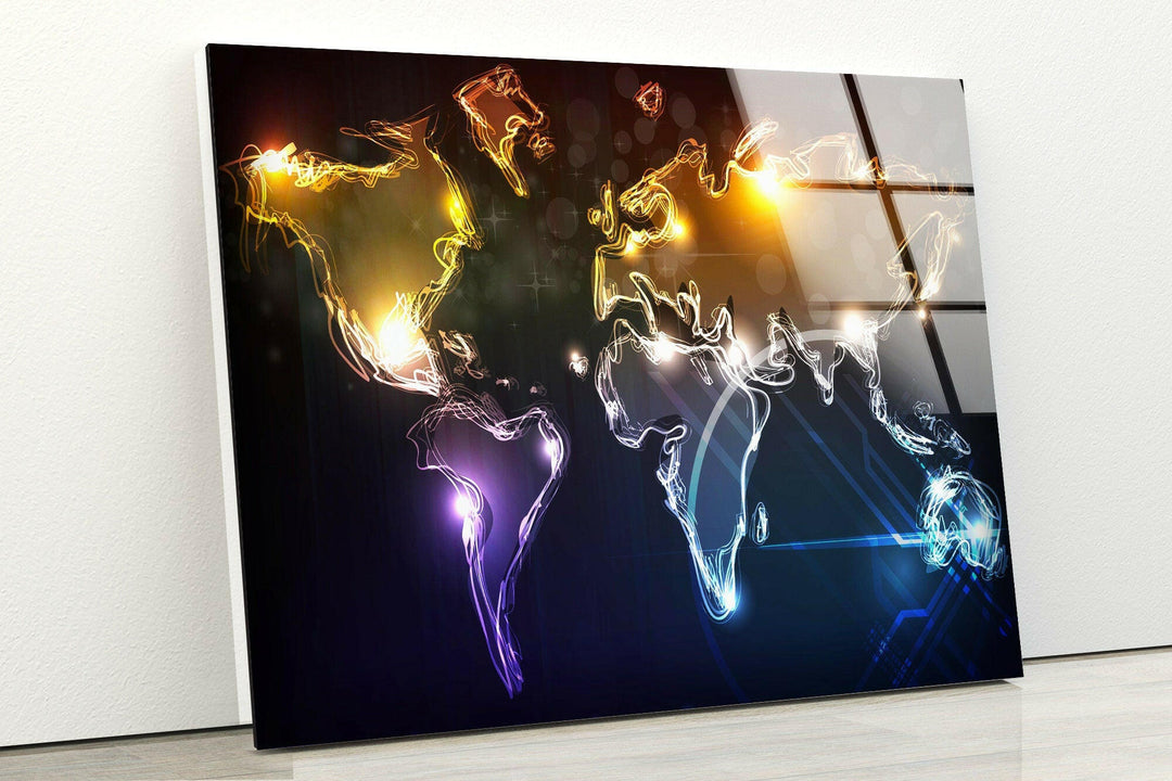 World Map Glass Printing Wall Arts for Living Room-artdesigna-glass-printing-wall-art-tempered-prints-decor