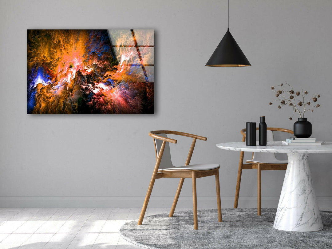 Colored Supernova Abstract Glass Wall Art Glass Printing Wall Art, Print photos on glass
