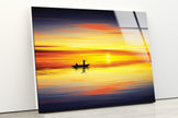 Sunset Sea View Tempered Glass Wall Art