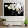 White Orchid Flower Tempered Glass Wall Art