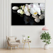 White Orchid Flower Tempered Glass Wall Art