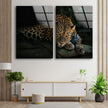 Set of Leopard Tempered Glass Wall Art