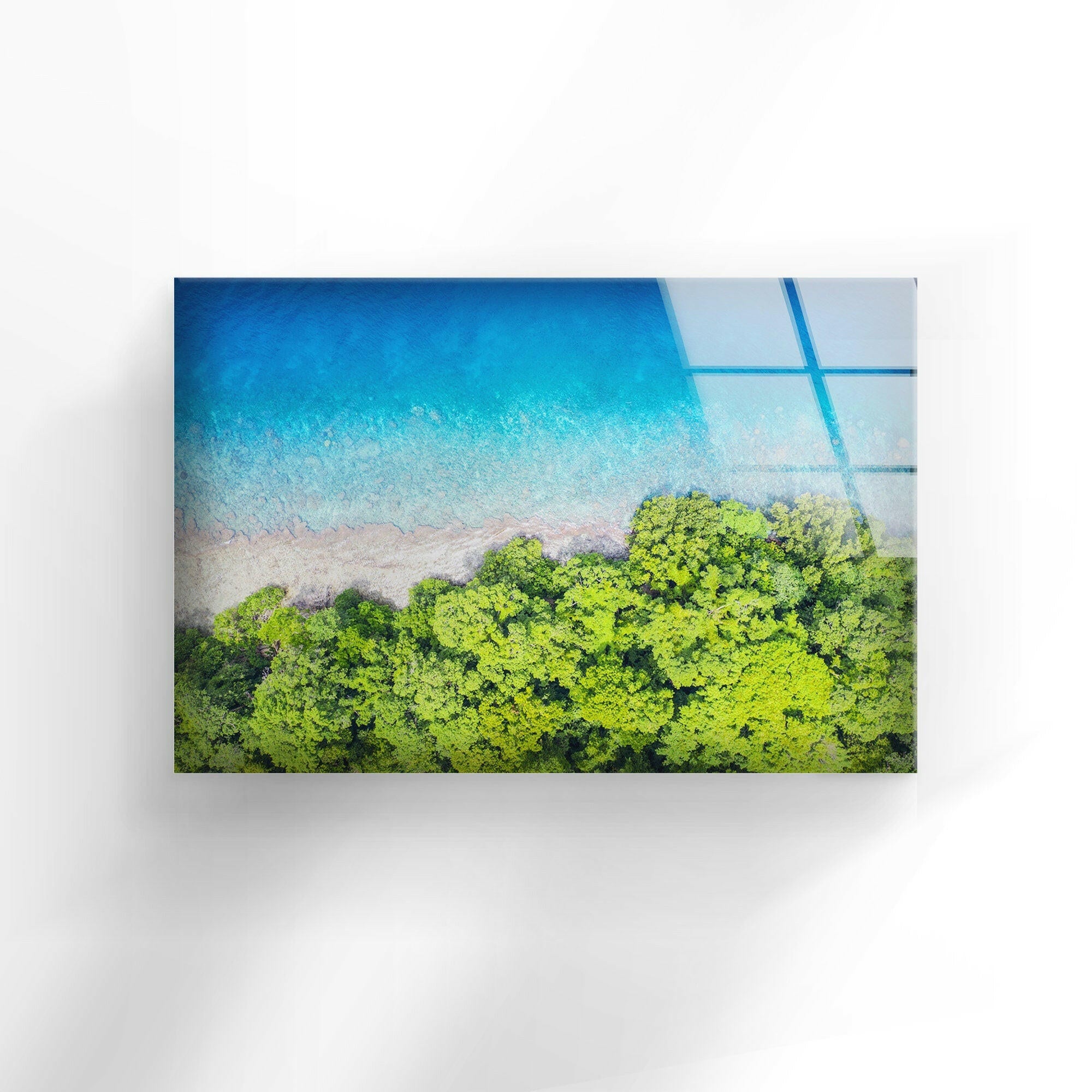 Tropical Islands Nature Tempered Glass Wall Art