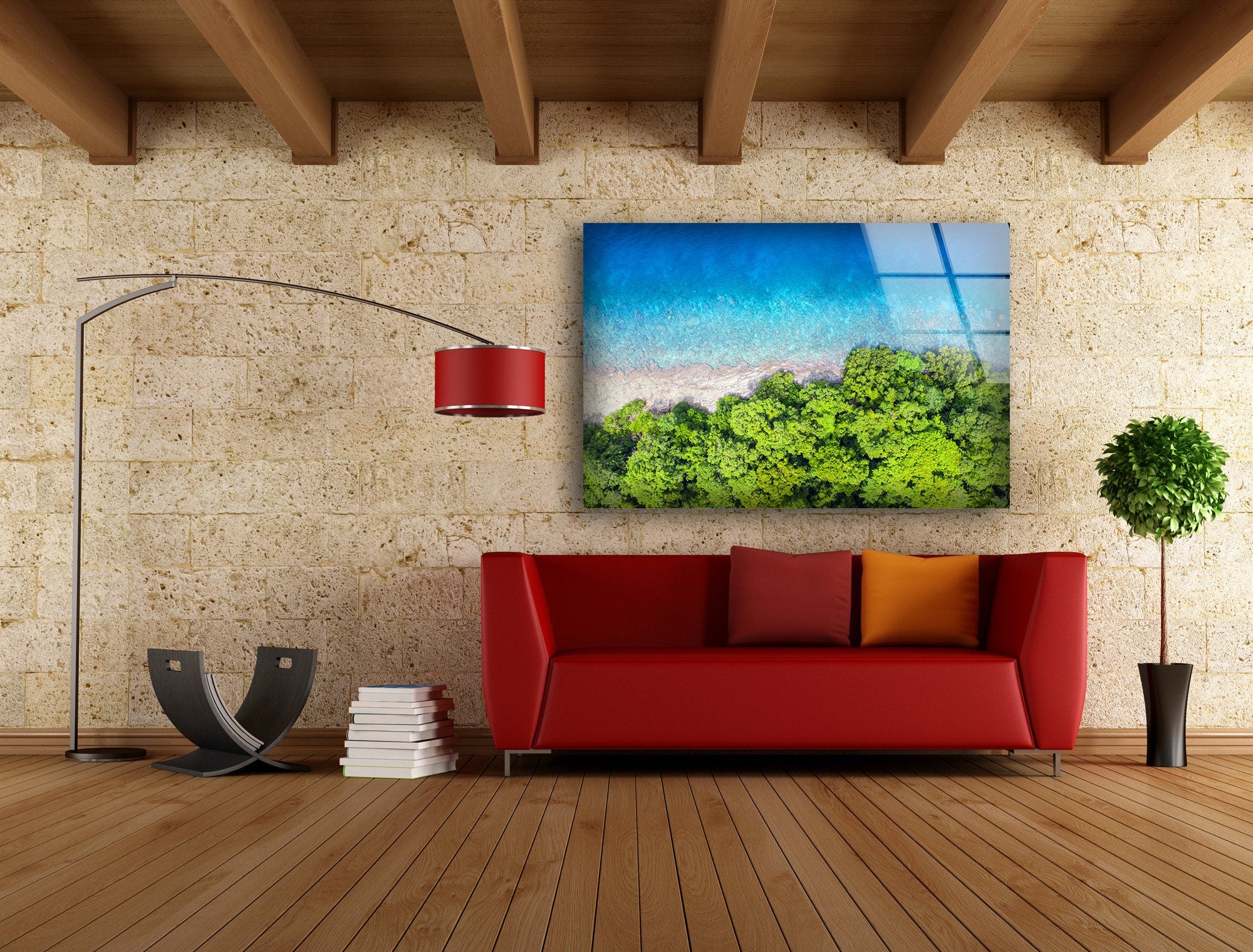 Tropical Islands Nature Tempered Glass Wall Art
