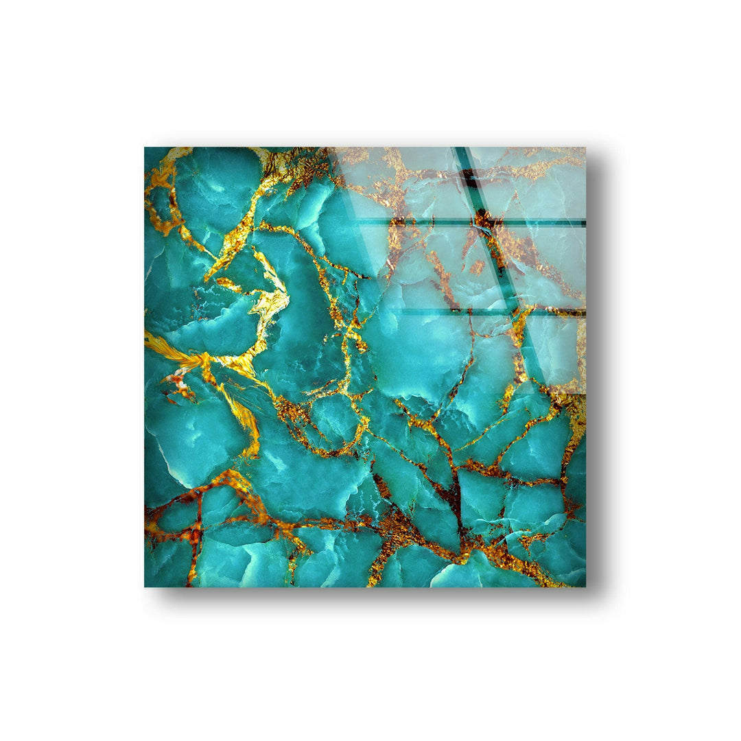 Green alcohol ink Vibrant Abstract Glass Wall Art Decor