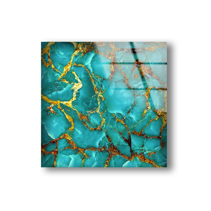 Green alcohol ink Vibrant Abstract Glass Wall Art Decor