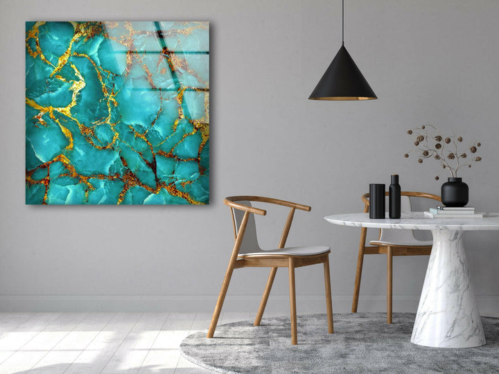 Luxuriöser Marmor mit goldenen Adern, Glaswandkunst