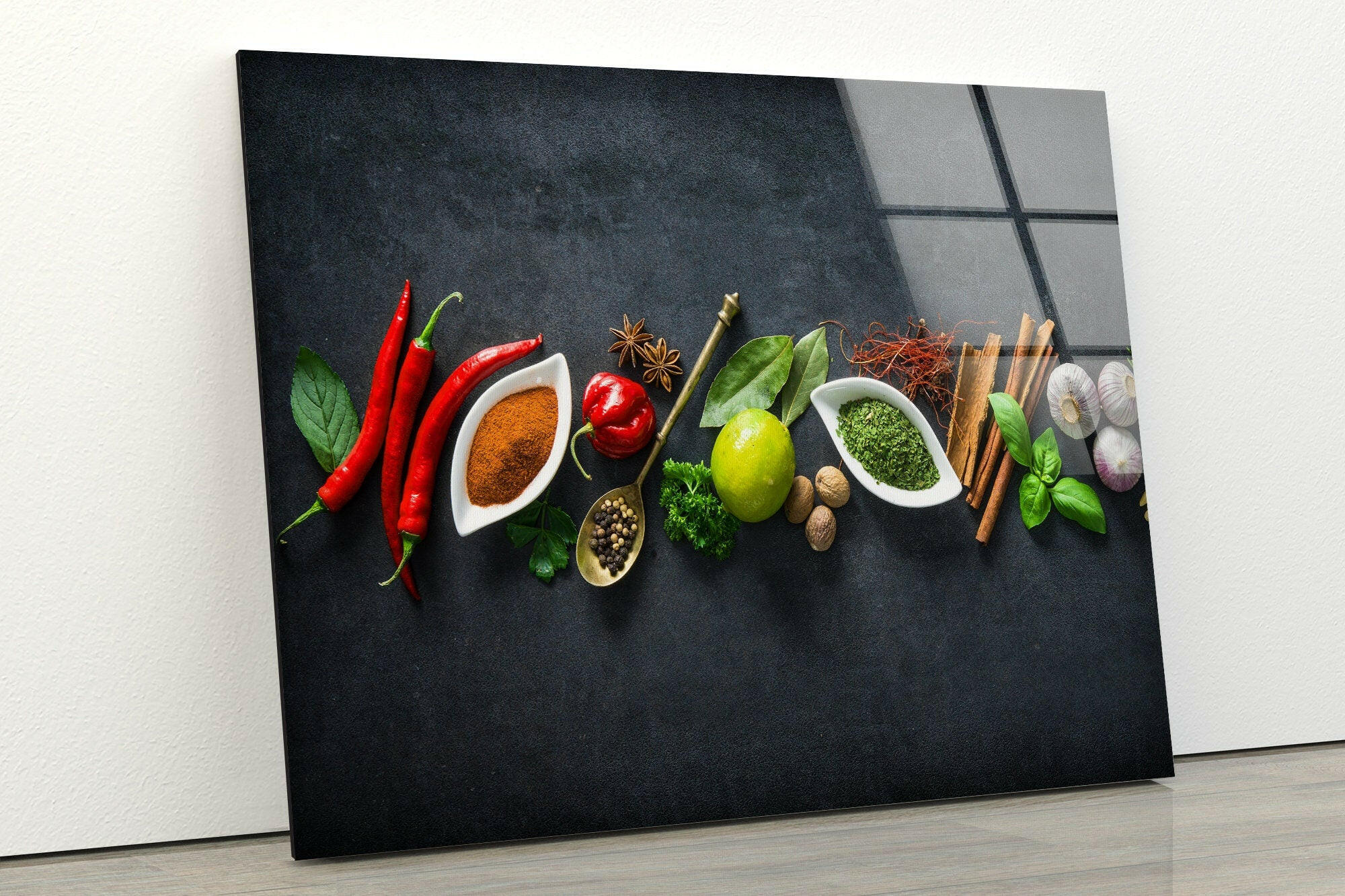 Spices Kitchen Wall Art Tempered Glass Wall Art