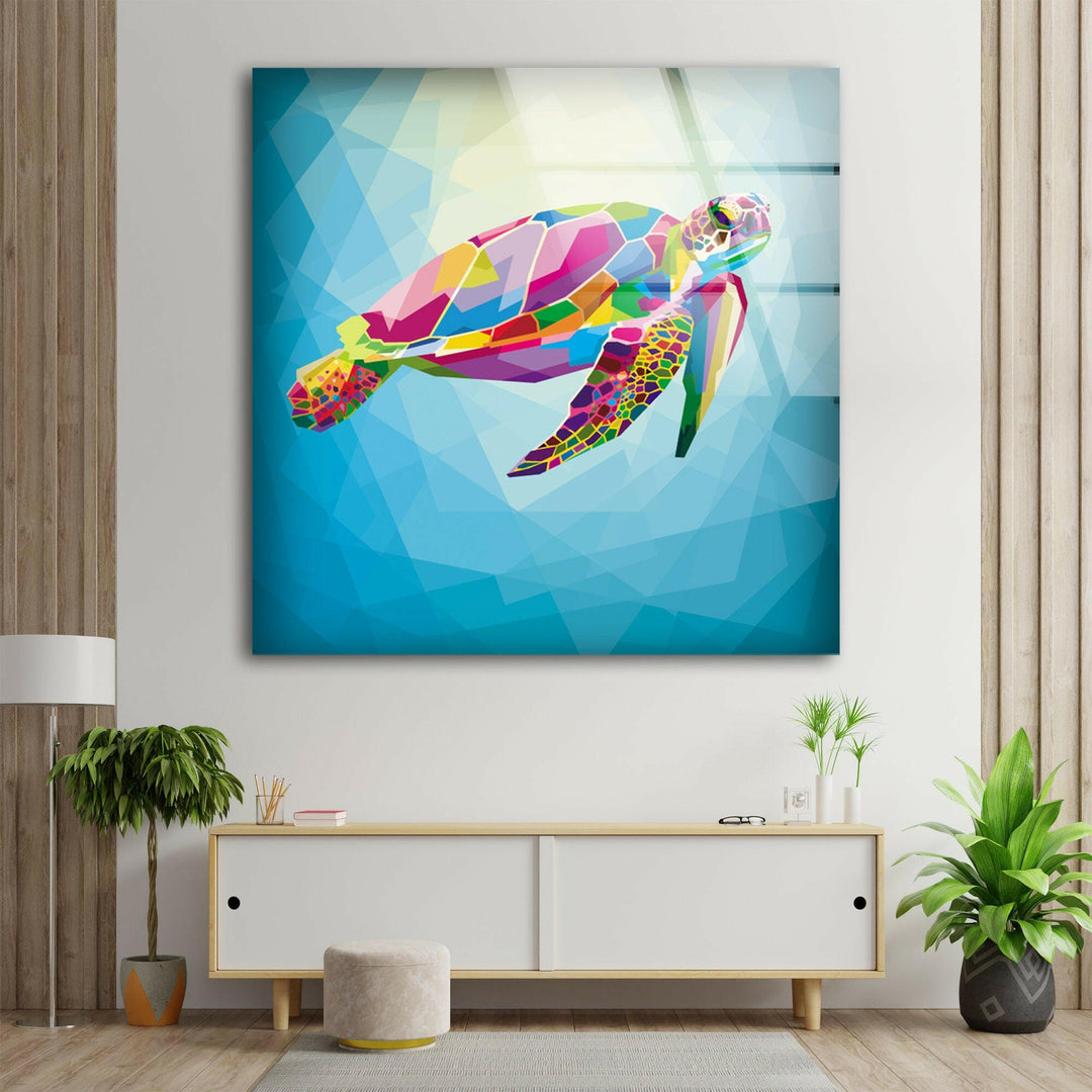Colorful Caretta Glass Wall Art print picture on glass, Tempered Glass Wall Art