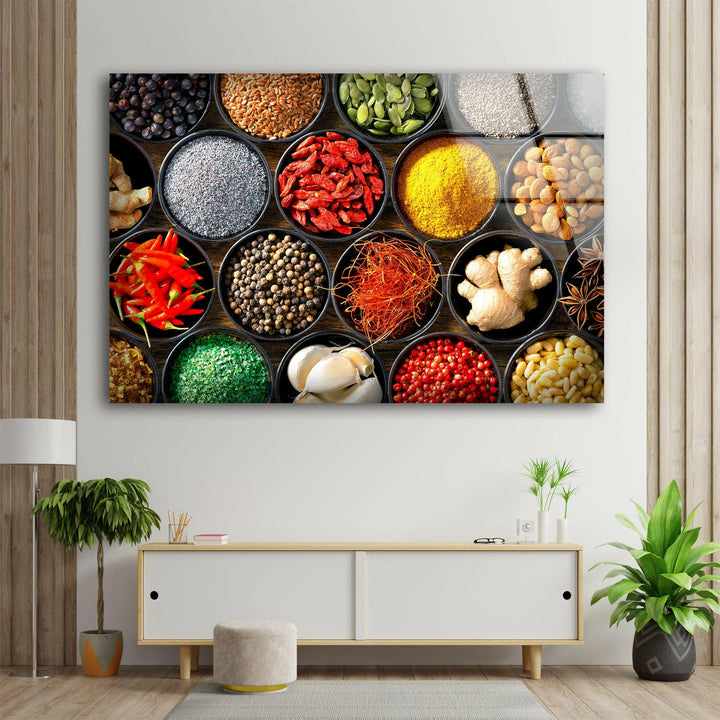 Spices And Herbs Glass Wall Art, glass image printing, glass prints from photos