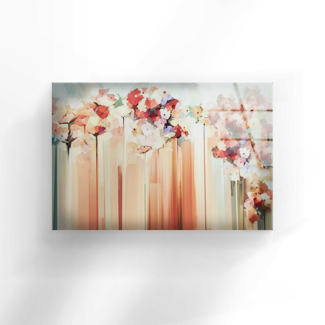 Flower Oil Painting Glass Wall Art, glass image printing, glass prints from photos
