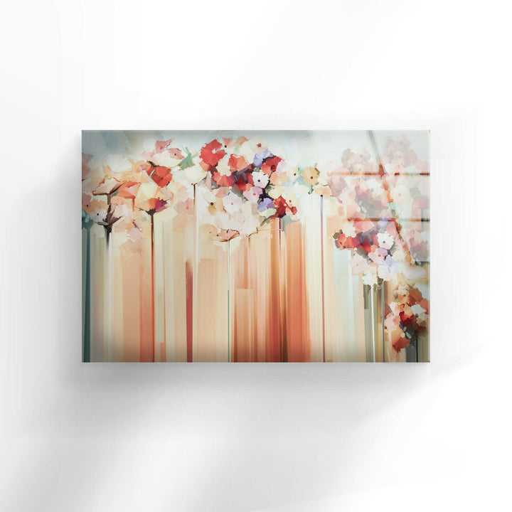 Flower Oil Painting Glass Wall Art, glass image printing, glass prints from photos
