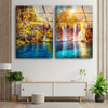Set of Waterfall View Tempered Glass Wall Art