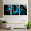 Set of Dark Abstract Tempered Glass Wall Art