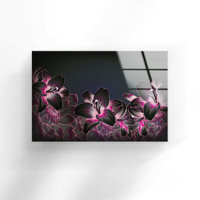 Botanical Floral Tempered Glass Wall Art