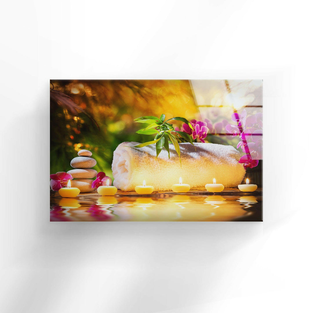Zen Spa Stones Relax Glass Wall Art