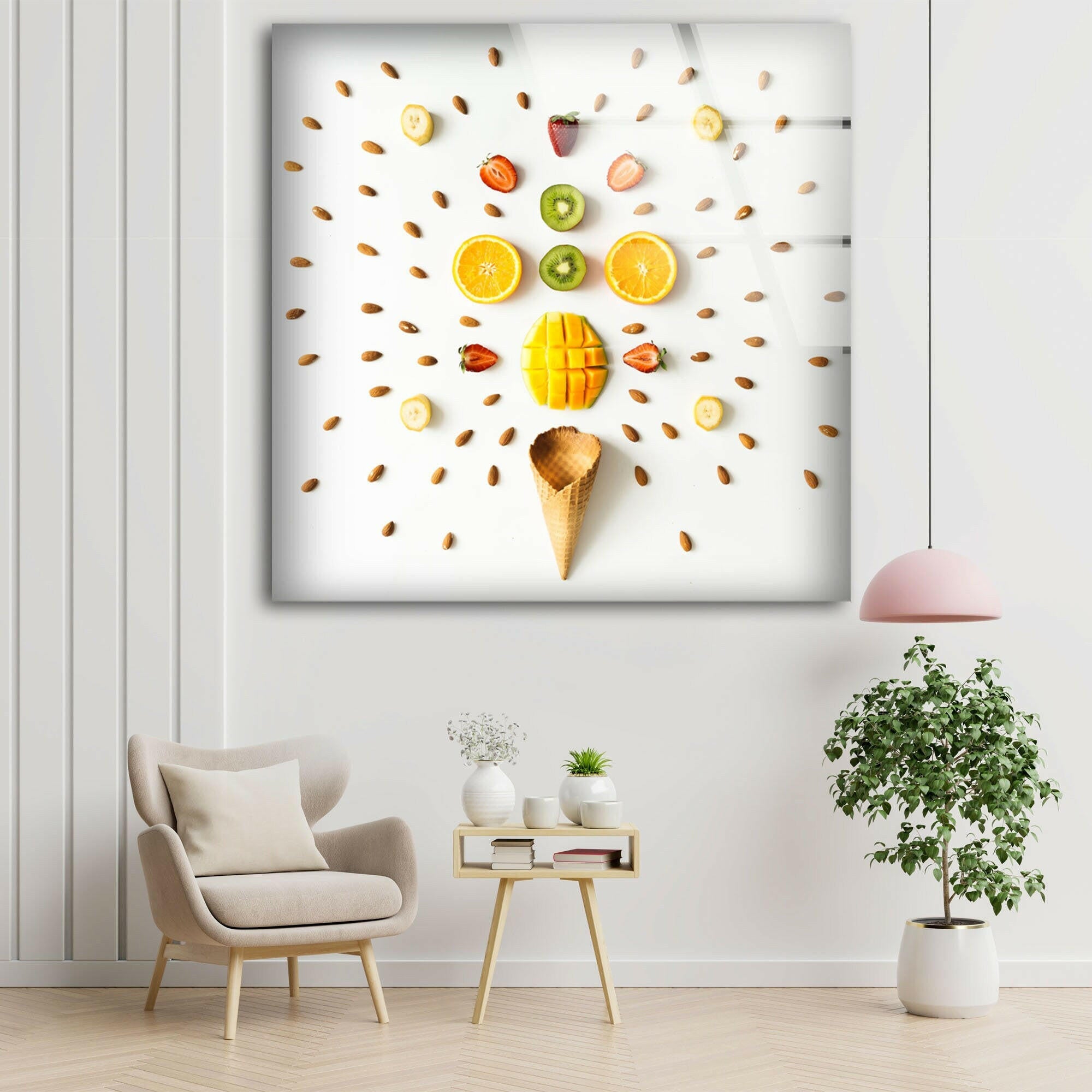 Colorful Fruits Tempered Glass Wall Art