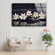 Orchid and Stones Tempered Glass Wall Art