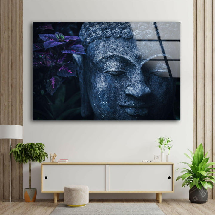 Blue Buddha Statue  Glass Picture Prints | Modern Wall Art