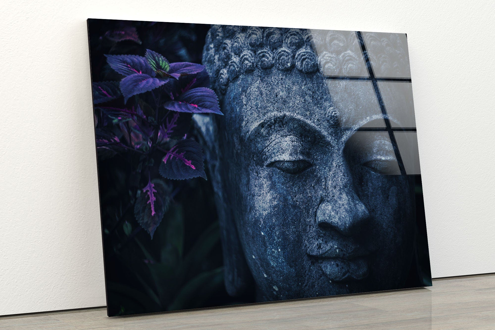 Buddha Statue Tempered Glass Wall Art