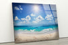 Tropical Beach Tempered Glass Wall Art