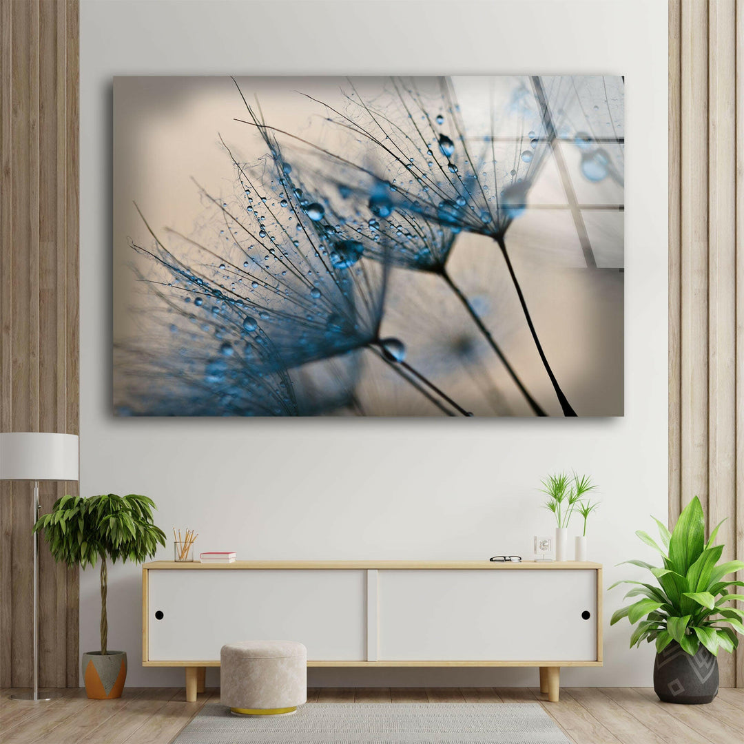 Blue Dandelion Flower Tempered Glass Wall Art - MyPhotoStation - We have many types of custom glass pictures and big glass photo prints that you can choose from. You can print photos on glass to make it more unique. Our custom choices make sure that your wall art is truly one of a kind, whether it's abstract glass art, blue glass wall art, or flowers painted on glass. You can get big toughened glass wall art to make a statement, or you can get small suncatchers for your windows to make any room look nicer.