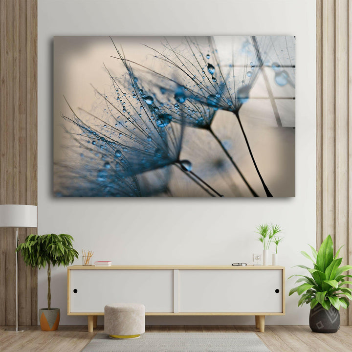Blue Dandelion Flower Tempered Glass Wall Art - MyPhotoStation - We have many types of custom glass pictures and big glass photo prints that you can choose from. You can print photos on glass to make it more unique. Our custom choices make sure that your wall art is truly one of a kind, whether it's abstract glass art, blue glass wall art, or flowers painted on glass. You can get big toughened glass wall art to make a statement, or you can get small suncatchers for your windows to make any room look nicer.