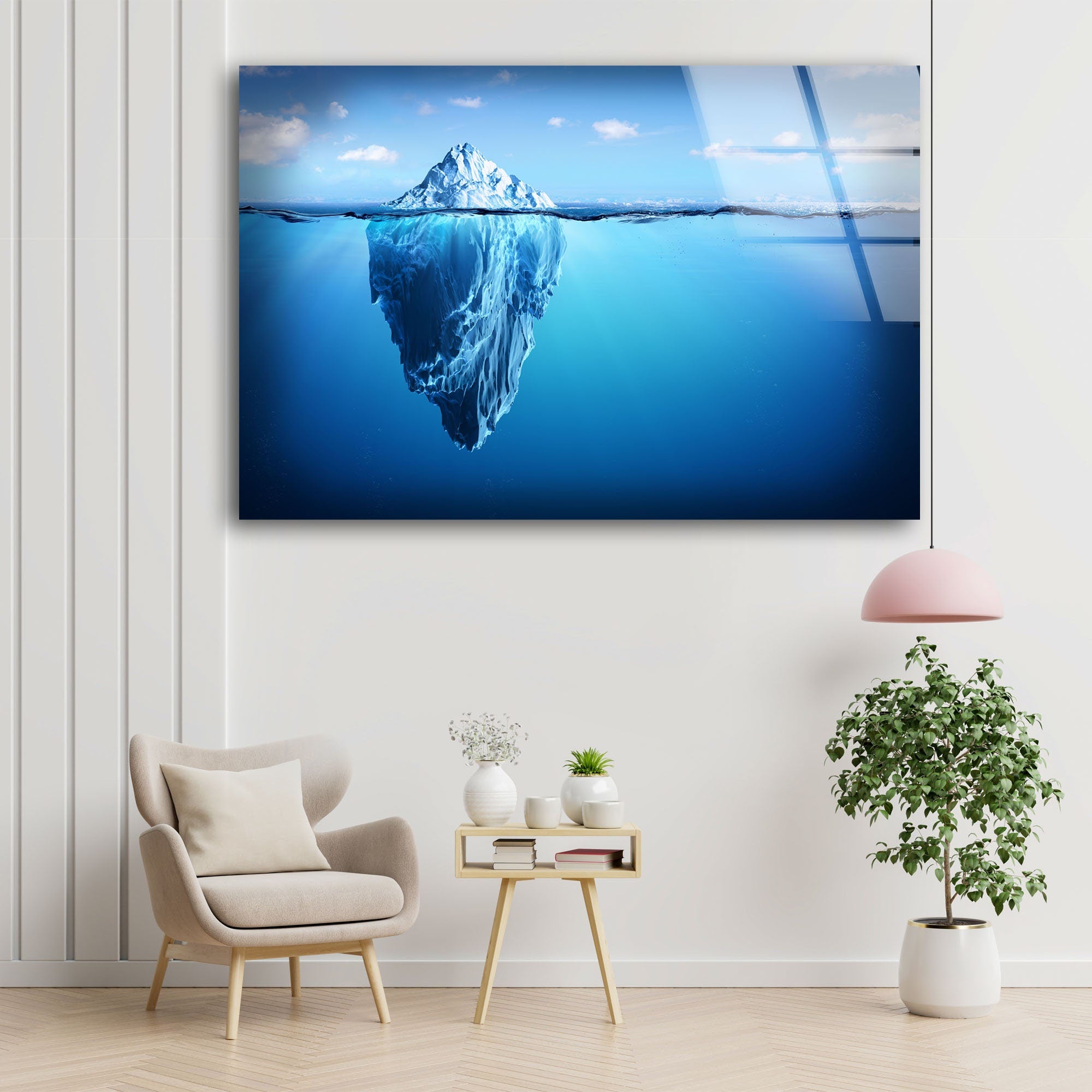 Ocean Iceberg Tempered Glass Wall Art