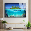 Tropical Island Landscape Tempered Glass Wall Art