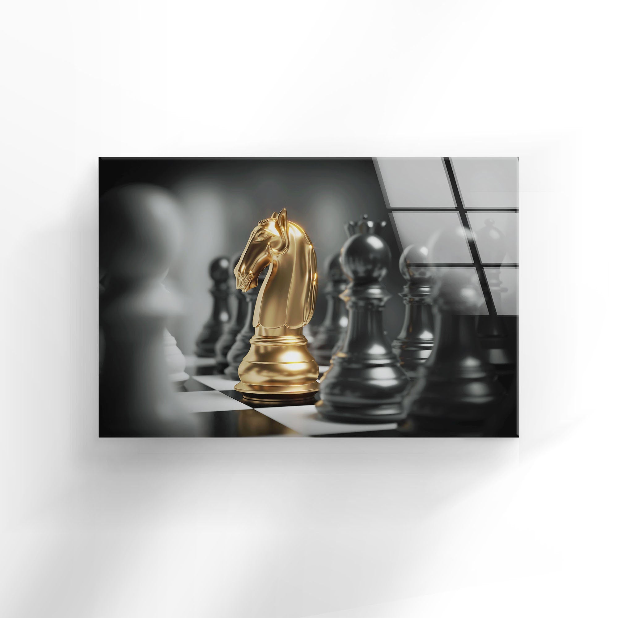 Game of Chess Tempered Glass Wall Art