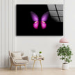 Purple Butterfly Tempered Glass Wall Art
