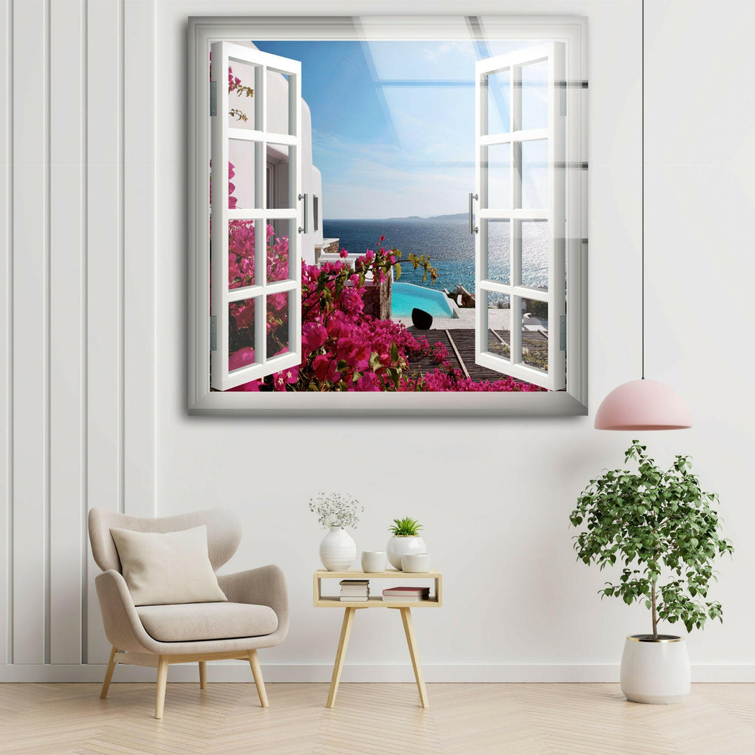Nature art prints showcasing the charm of Santorini’s white-washed villas and blue waters.

