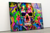Colorful Skull Tempered Glass Wall Art