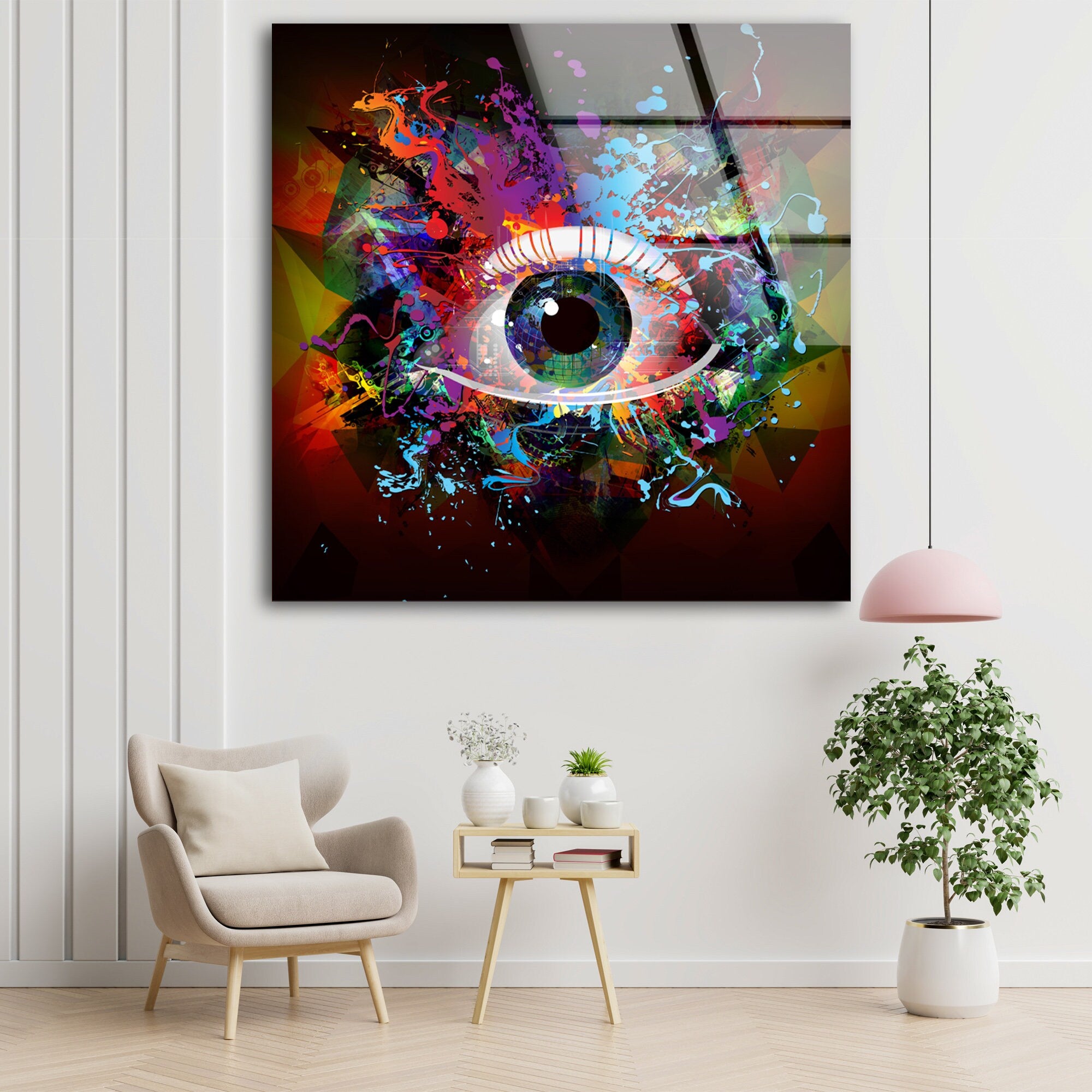 The Eye Abstract Tempered Glass Wall Art