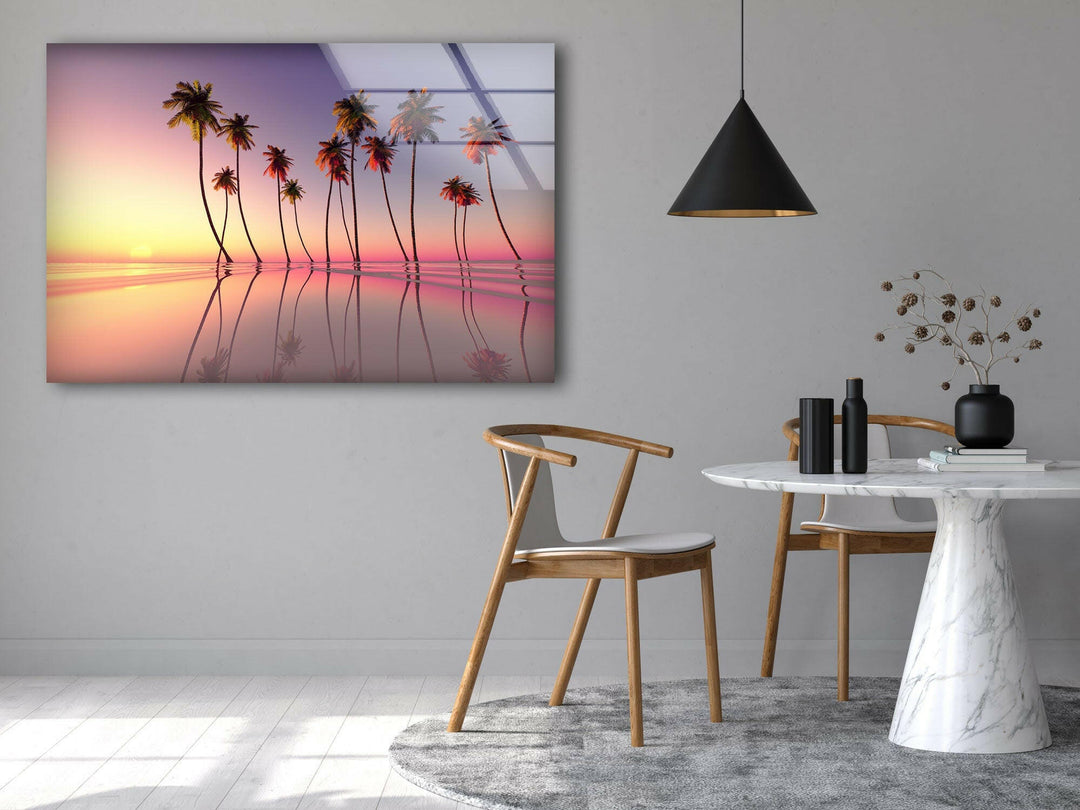 Fantasy Tropical Beach Glass Wall Art art glass wall art, glass wall art pictures