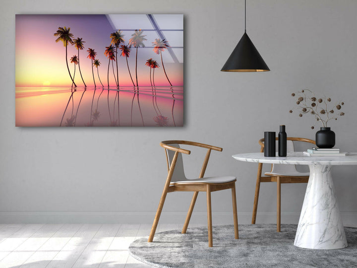 Fantasy Tropical Beach Glass Wall Art art glass wall art, glass wall art pictures