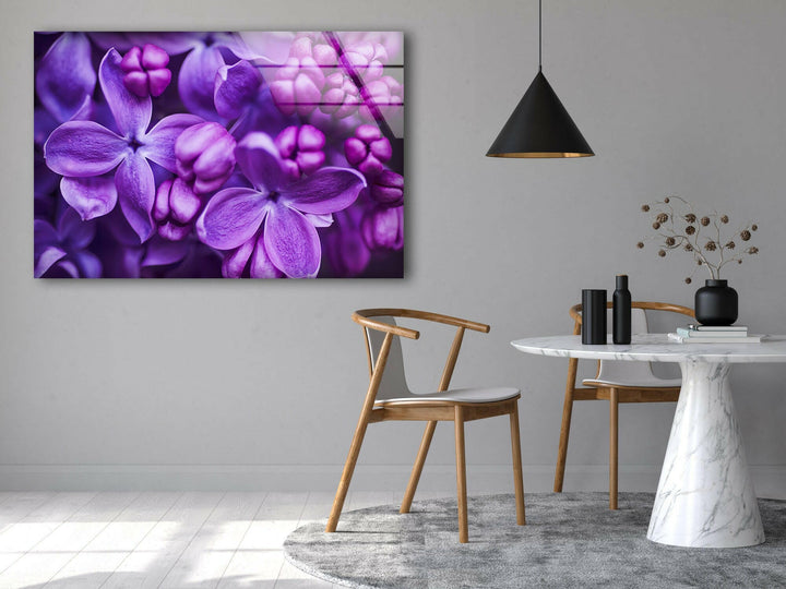 Purple Lilac Glass Wall Art, glass image printing, glass prints from photos
