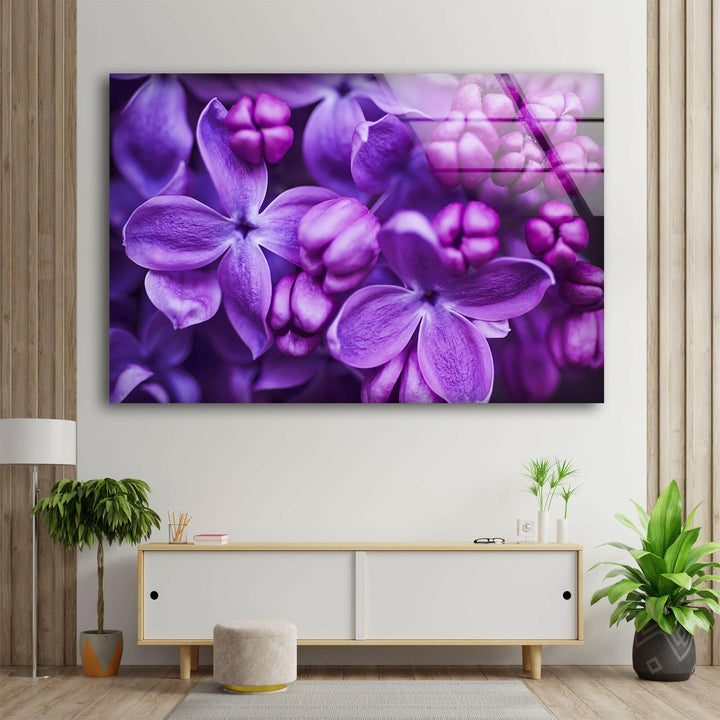 Purple Lilac Glass Wall Art, glass photo prints, glass picture prints