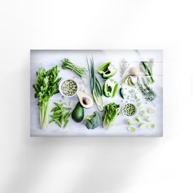 Vegetables Kitchen Tempered Glass Wall Art